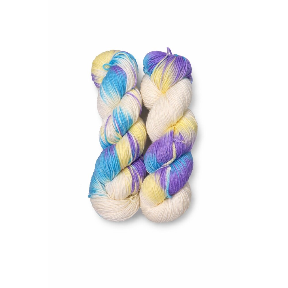 Set of 2 Vibrant Multi-Color Hand-Dyed Yarn Hanks, Soft